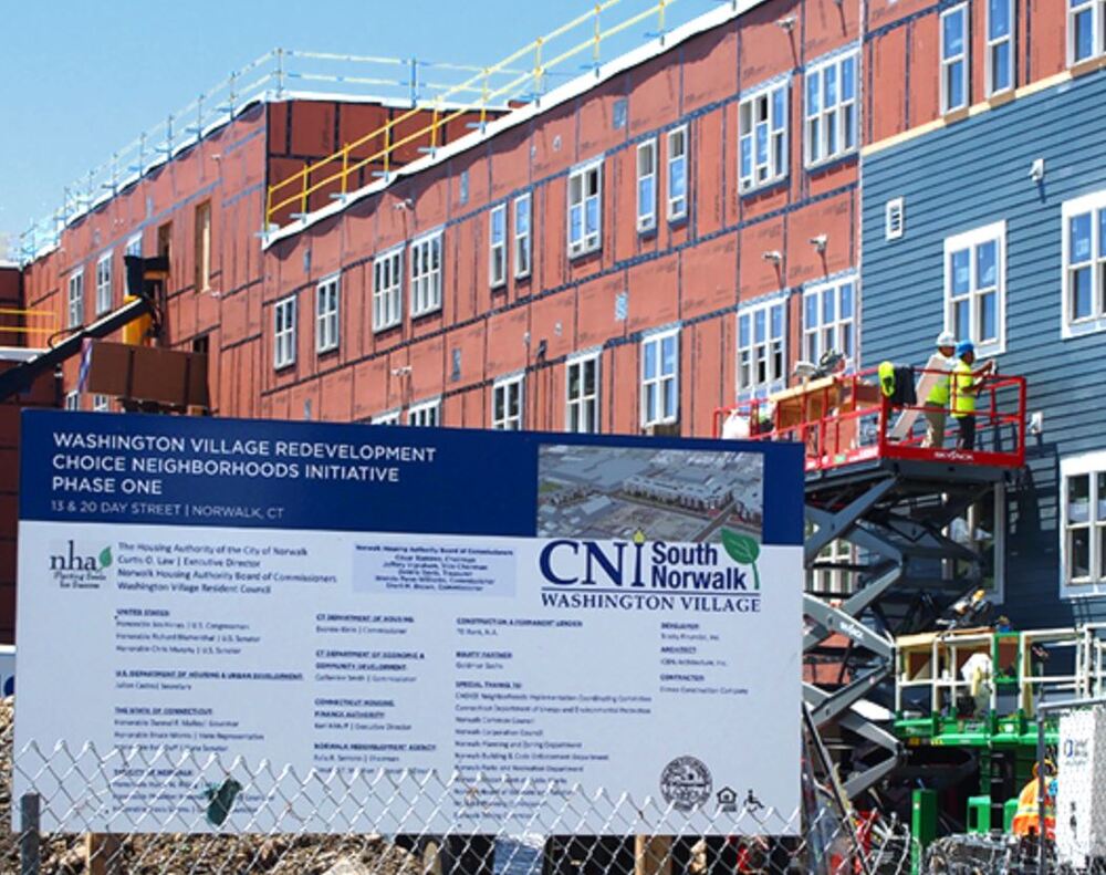 Apartment Complex Construction site behind fence