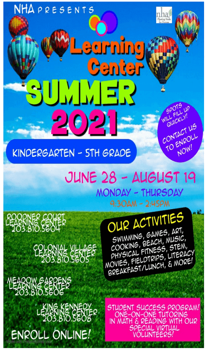 Learning Center Summer 2021 Flyer - all info above