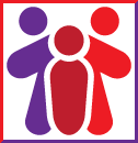 logo illustration of 3 people standing
