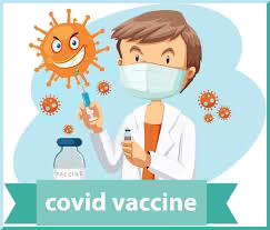 Drawing of a doctor with the COVID vaccine 