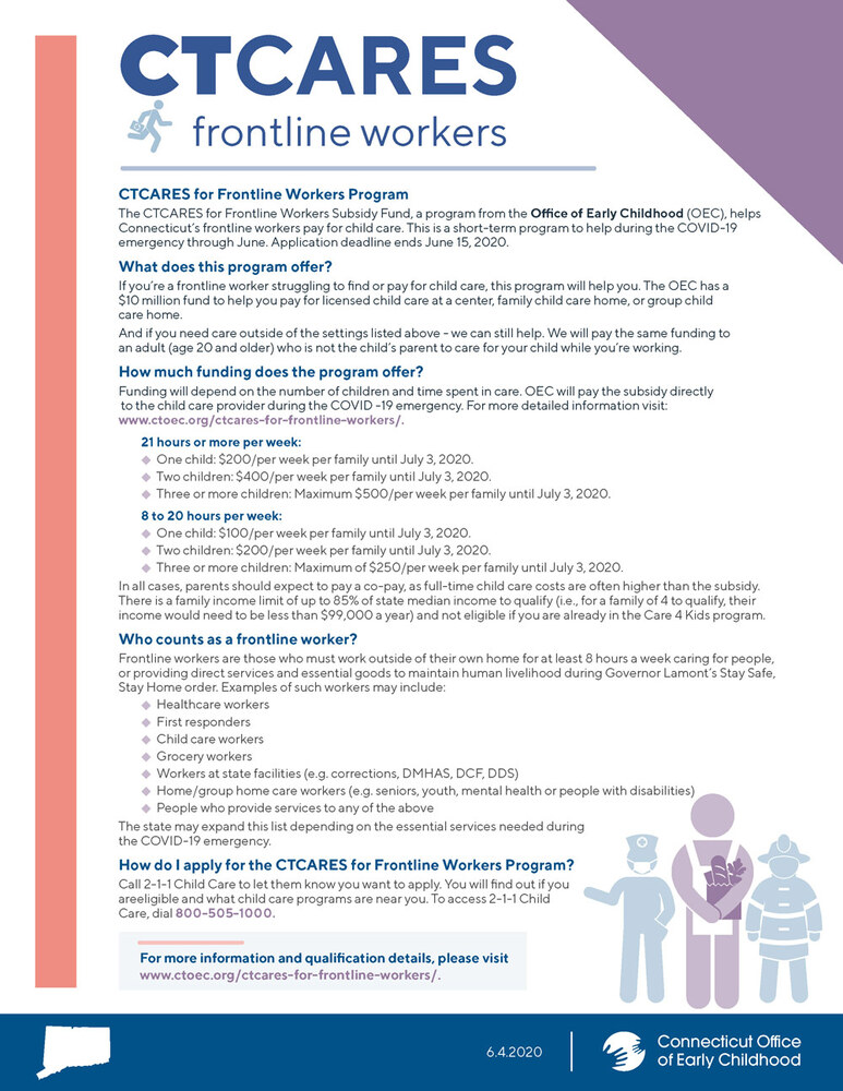 Frontline Workers Flyer with the same copy information from above