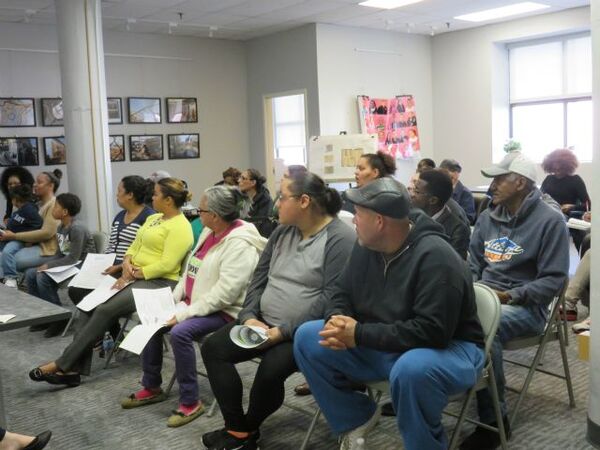 Washington Village Residents Attend April 20, 2017 relocation meeting