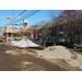 Gravel piled to the side on the construction site