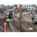 Construction workers pouring concrete