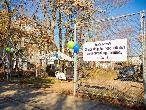 south norwalk choice neighborhood initiative ground breaking ceremony  11-28-16 sign