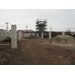 concrete columns with pile of dirt